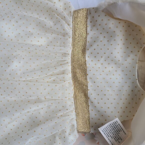MIA AND MIMI Special Occasion NEWBORN Dress Tulle Lined Ivory Gold - Picture 6 of 9
